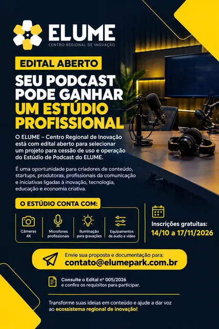Edital 005/2026: Cessão de Uso do Estúdio de Podcast